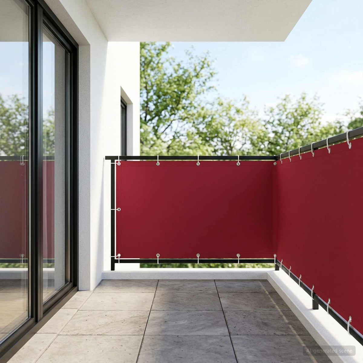 Balkon Privacy Scherm 150 x 700 cm Stof met PU-coating Rood is nu te koop bij PeponiXL, paradijselijk wonen!