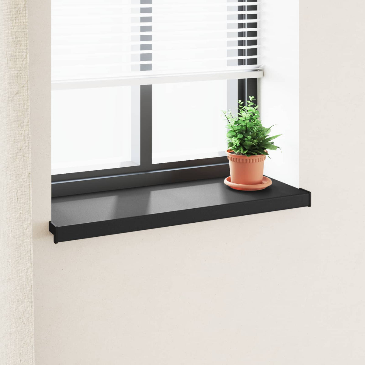 Raamsokkel Zwart met houten nerf 100 x 35 x 4,5 cm PVC is nu te koop bij PeponiXL, paradijselijk wonen!