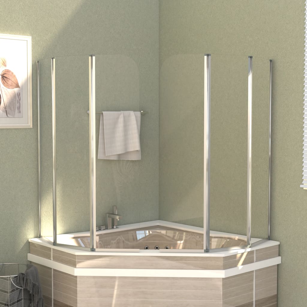 Badwanden 2 st 104x130 cm gehard glas transparant is nu te koop bij PeponiXL, paradijselijk wonen!
