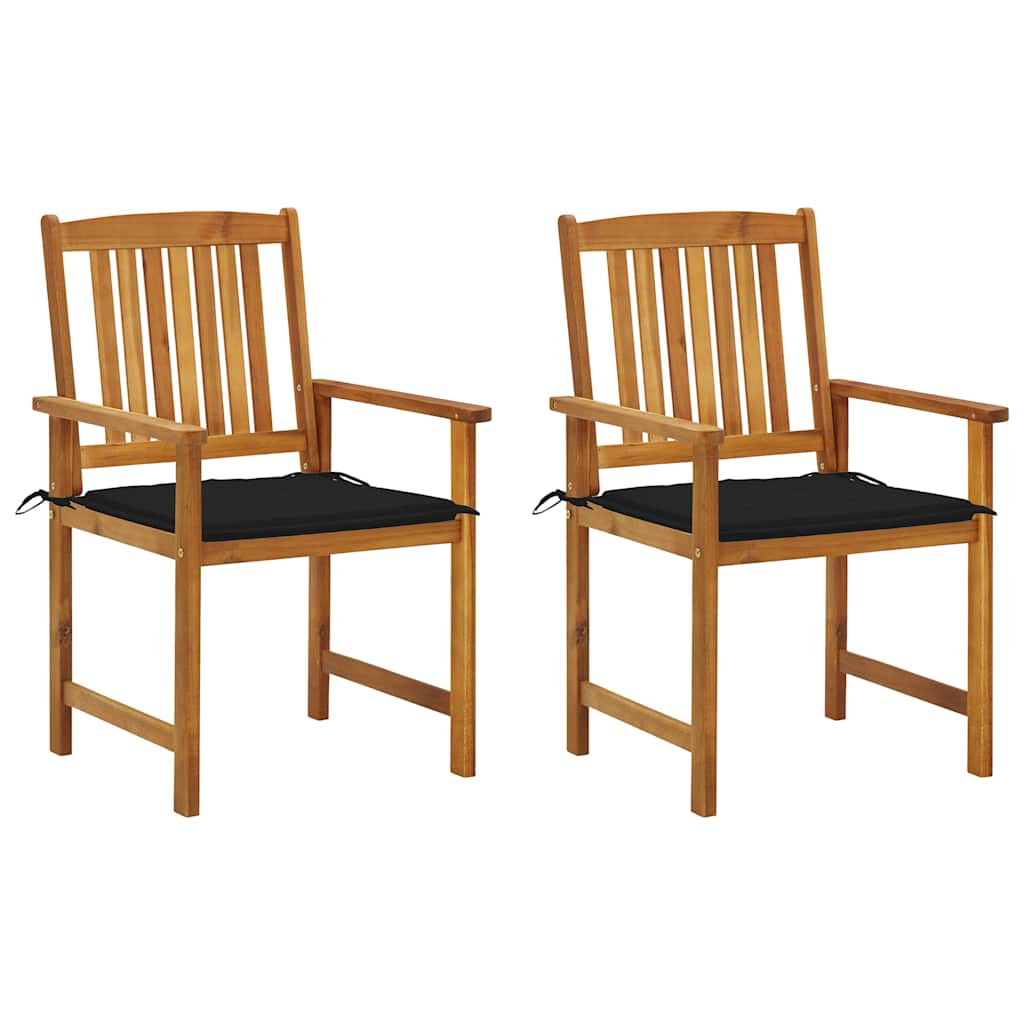 Tuinstoelen 2 st met kussens massief acaciahout is nu te koop bij PeponiXL, paradijselijk wonen!
