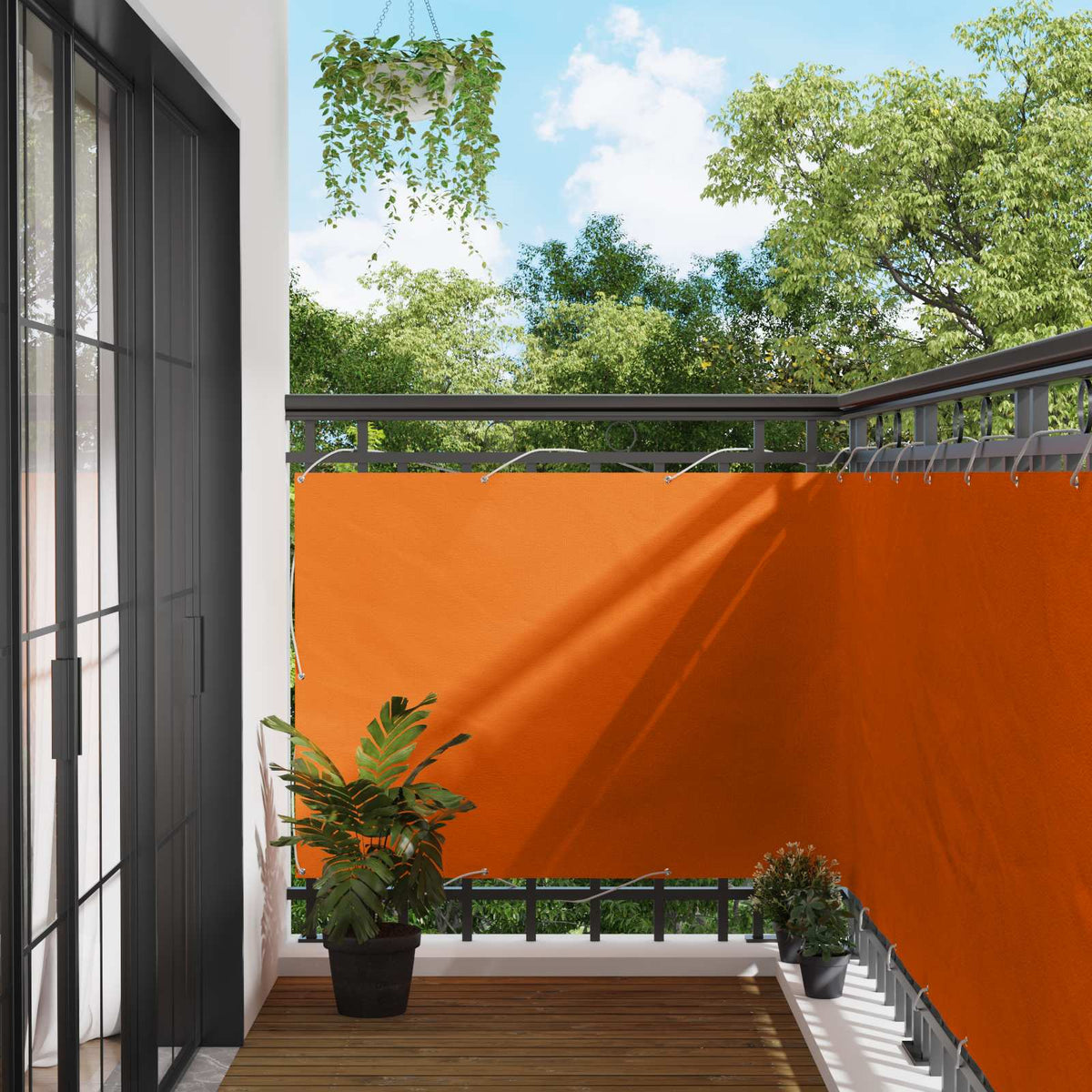 Balkon Scherm Oranje 110 x 500 cm Oxford Stof is nu te koop bij PeponiXL, paradijselijk wonen!