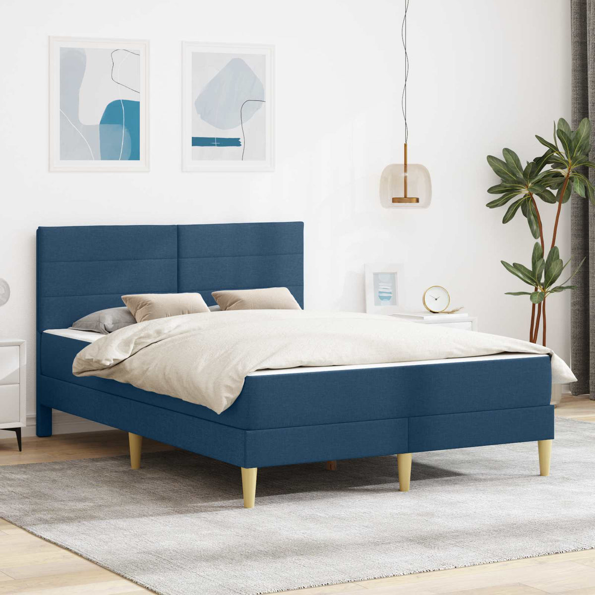 Bedframe Blauw 140 x 200 cm Polyester is nu te koop bij PeponiXL, paradijselijk wonen!