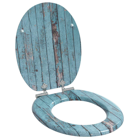 Zachte sluit toiletbril Blauw 44 x 38 cm MDF-plaat is nu te koop bij PeponiXL, paradijselijk wonen!