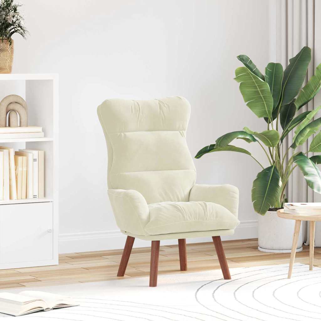 Fauteuil Crème 69 x 74 x 93 cm Fluweel is nu te koop bij PeponiXL, paradijselijk wonen!