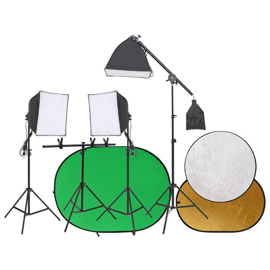Fotostudioset met lichtset, achtergrondscherm en reflector is nu te koop bij PeponiXL, paradijselijk wonen!