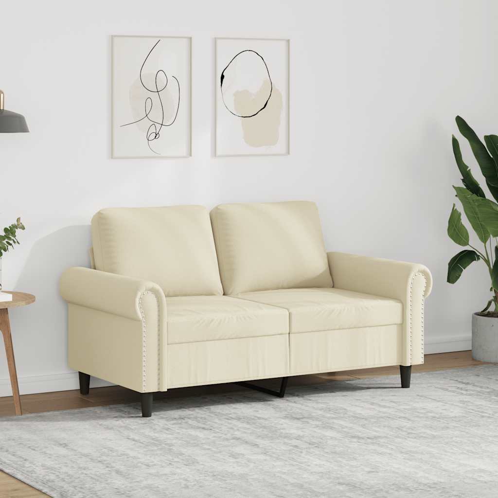 Tweezitsbank 120 cm kunstleer crèmekleurig is nu te koop bij PeponiXL, paradijselijk wonen!