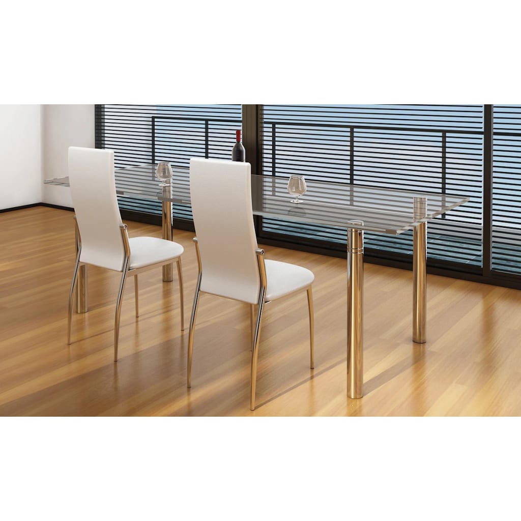 Eetkamerstoelen 2 st kunstleer wit is nu te koop bij PeponiXL, paradijselijk wonen!