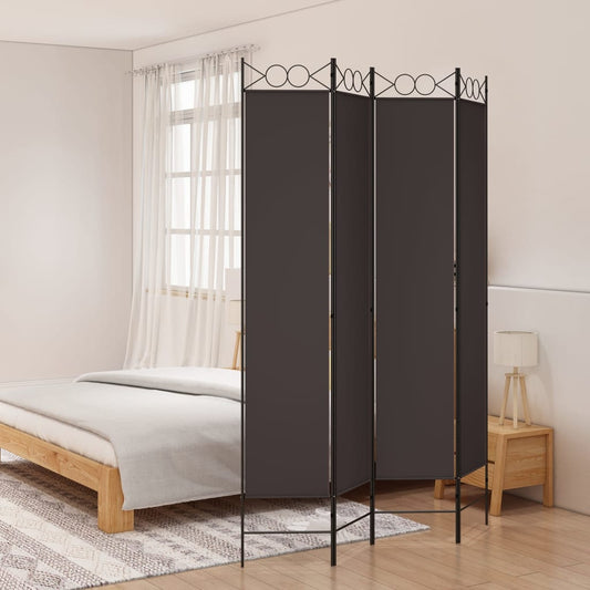Kamerscherm met 4 panelen 160x220 cm stof bruin is nu te koop bij PeponiXL, paradijselijk wonen!