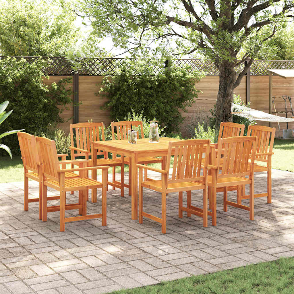 Tuin eettafelset 9 pcs Bruin Massief Acaciahout is nu te koop bij PeponiXL, paradijselijk wonen!