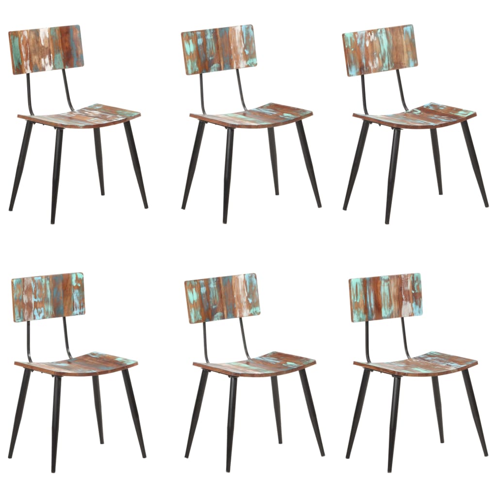 Eetkamerstoelen 6 st massief gerecycled hout is nu te koop bij PeponiXL, paradijselijk wonen!