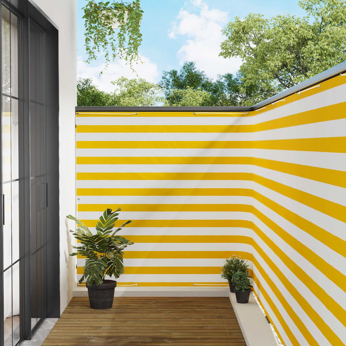 Balkon Privacy Scherm 150 x 400 cm Stof met PU-coating is nu te koop bij PeponiXL, paradijselijk wonen!