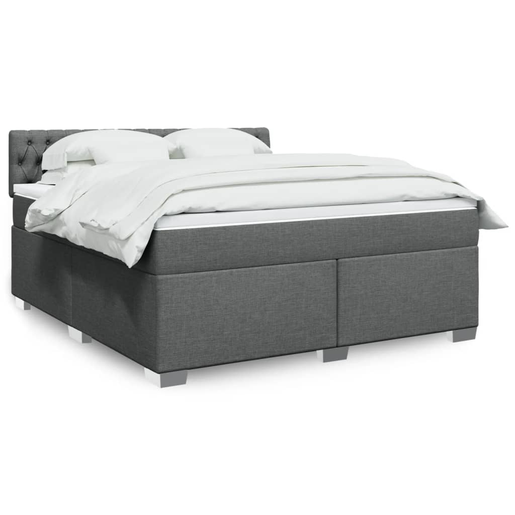 Boxspring met matras stof donkergrijs 180x200 cm is nu te koop bij PeponiXL, paradijselijk wonen!