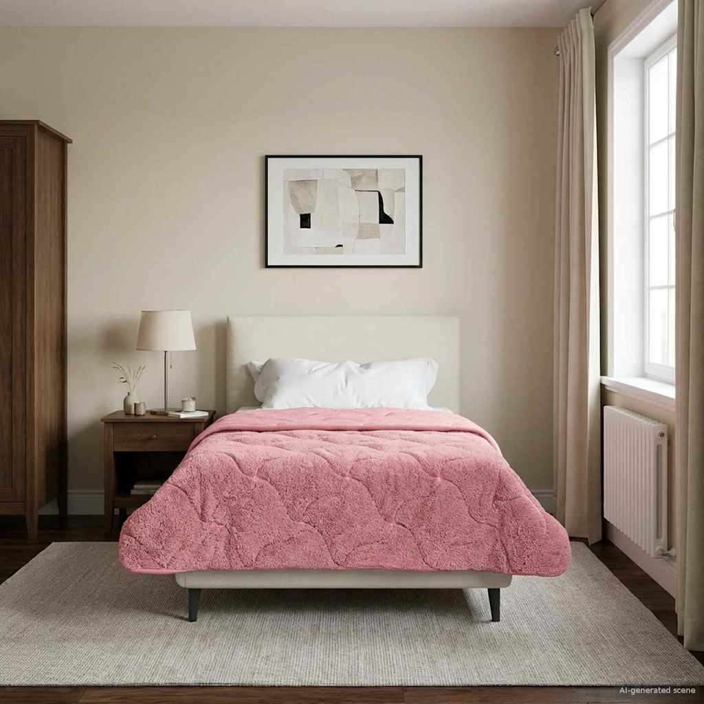 Zomer Dekbed Roze 155 x 220 cm Microfiber en Teddy fleece is nu te koop bij PeponiXL, paradijselijk wonen!