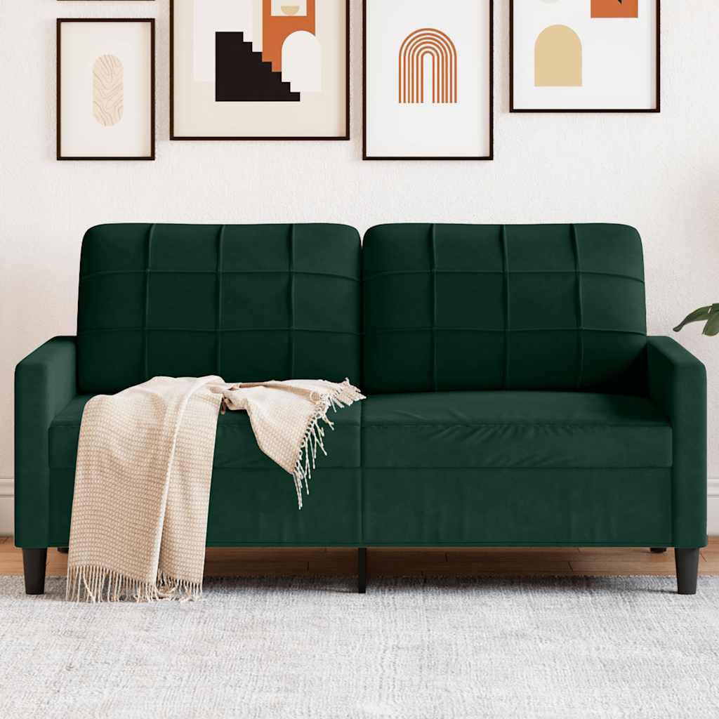 Tweezitsbank 140 cm fluweel donkergroen is nu te koop bij PeponiXL, paradijselijk wonen!