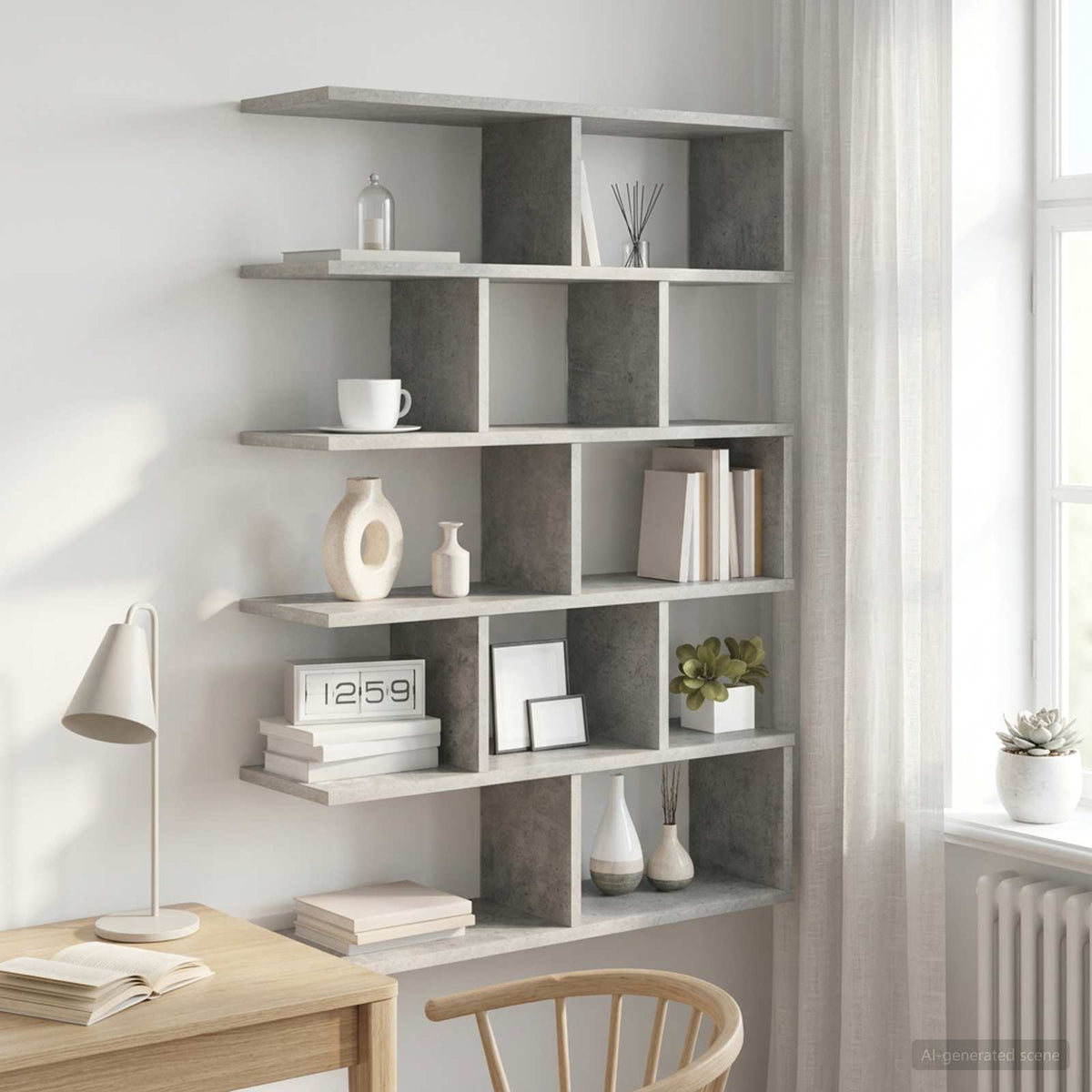 Wandplank Betongrijs 70 x 20 x 100 cm Bewerkt hout is nu te koop bij PeponiXL, paradijselijk wonen!