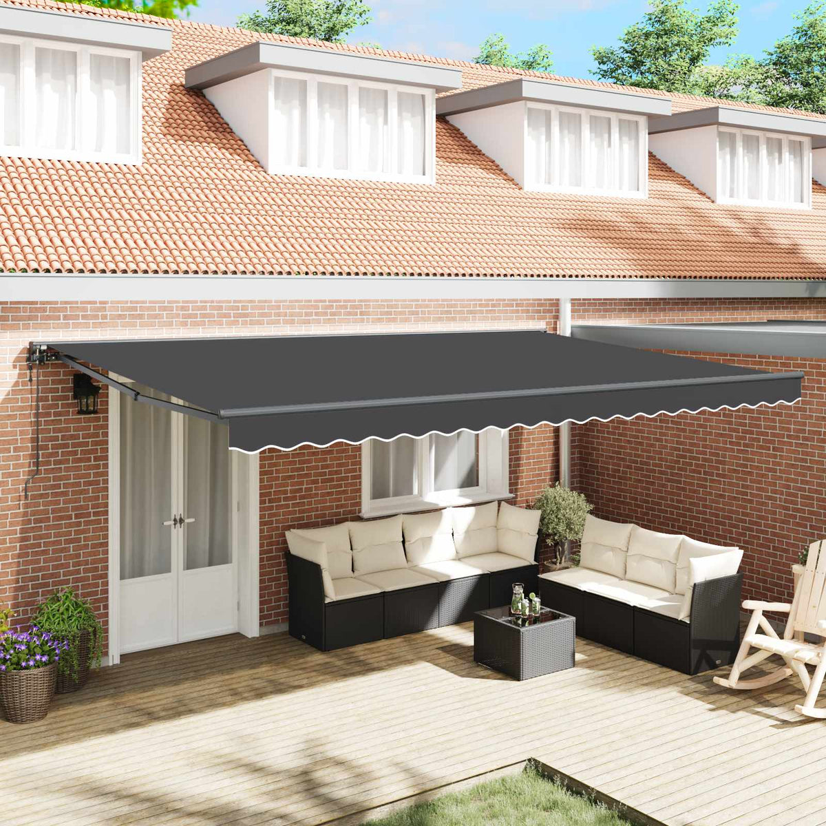 Zijde Frame Antraciet 500 × 300 cm Polyester met PU-coating is nu te koop bij PeponiXL, paradijselijk wonen!