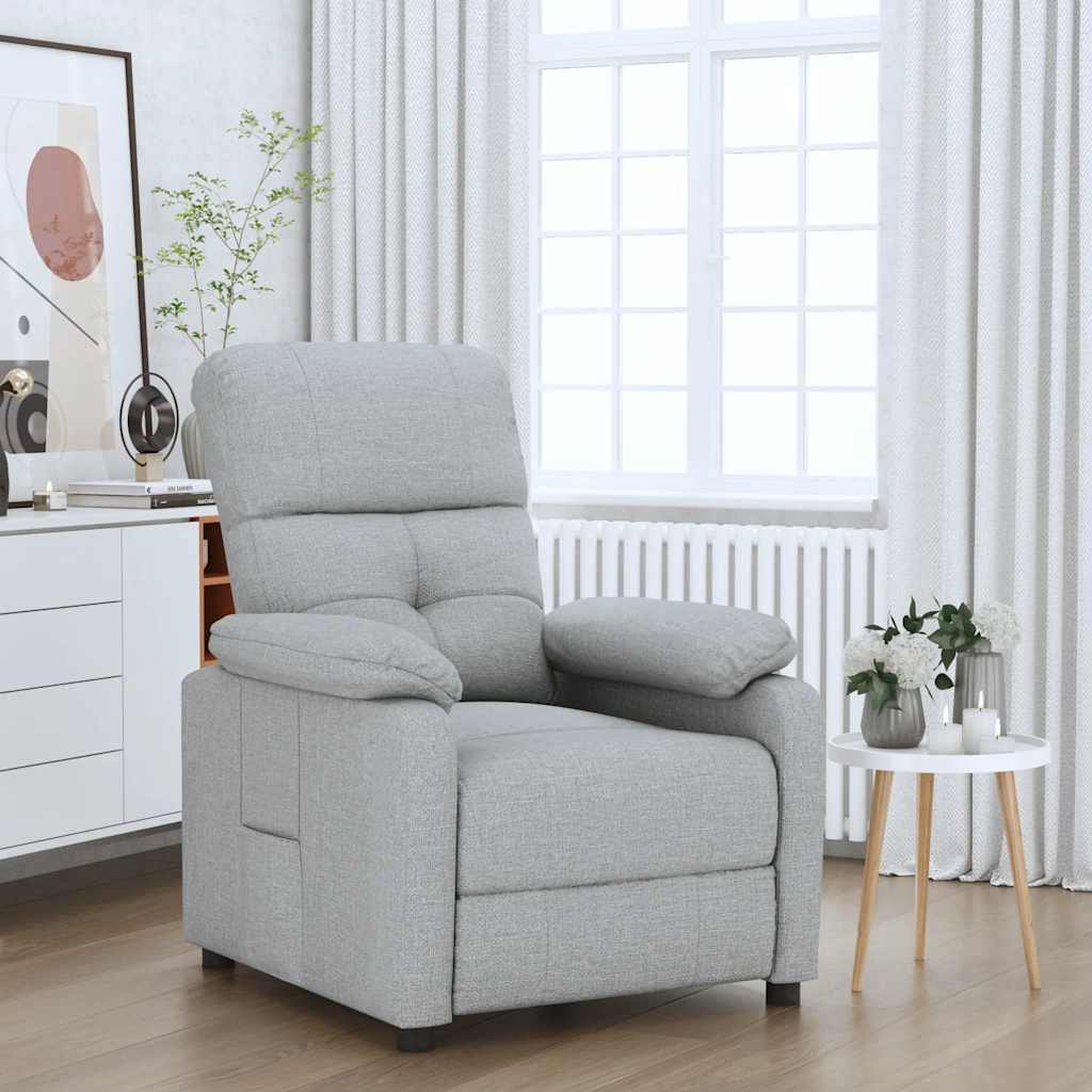 Fauteuil verstelbaar stof lichtgrijs is nu te koop bij PeponiXL, paradijselijk wonen!