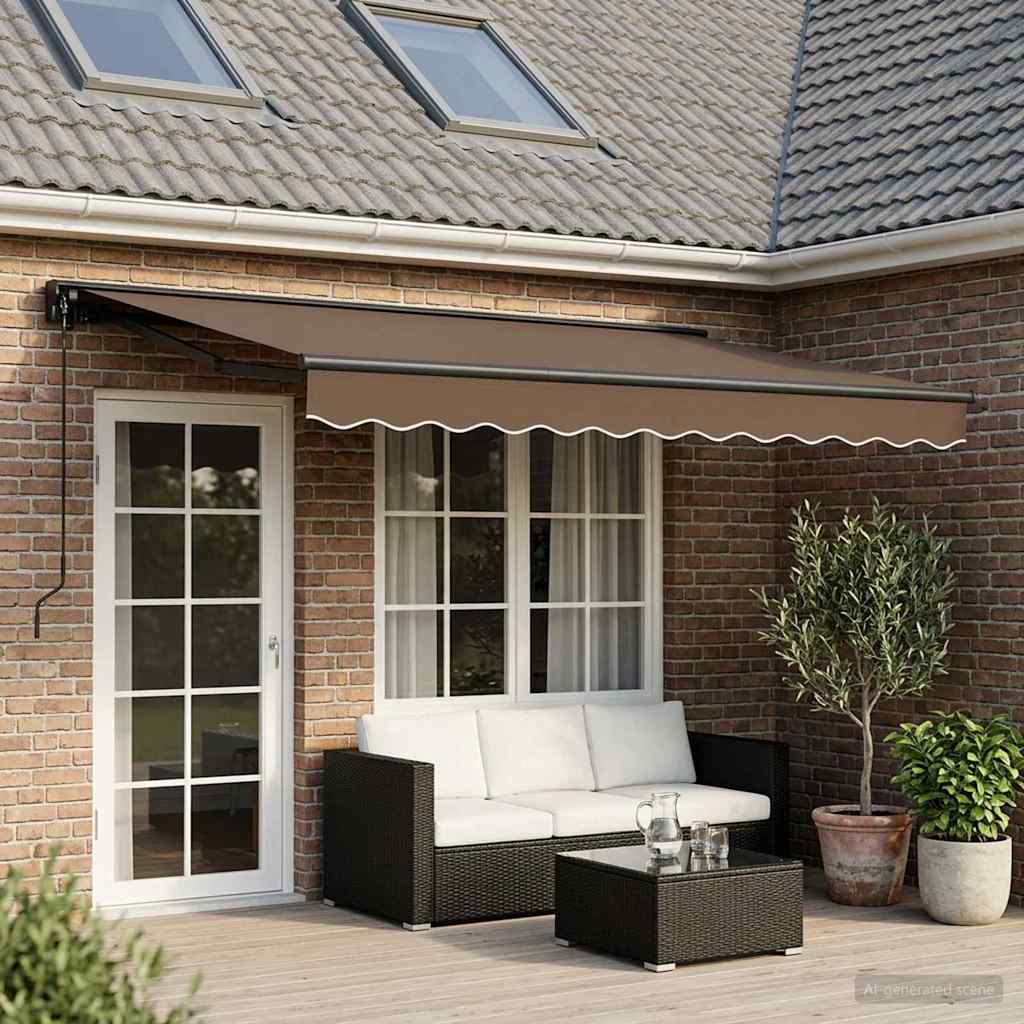 Handmatig uitschuifbare luifel Taupe 4 x 2 m is nu te koop bij PeponiXL, paradijselijk wonen!
