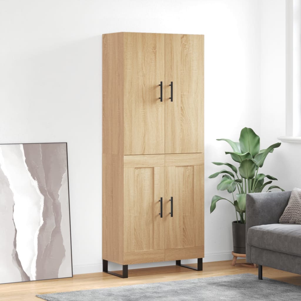 Hoge kast 69,5x34x180 cm bewerkt hout sonoma eikenkleurig is nu te koop bij PeponiXL, paradijselijk wonen!