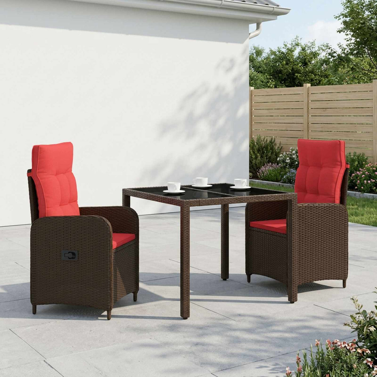 Buiten eettafelset 3 pcs poly rattan is nu te koop bij PeponiXL, paradijselijk wonen!