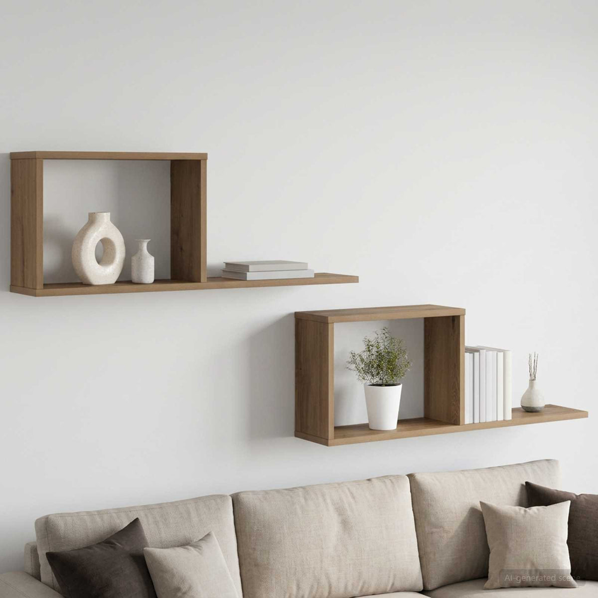 Zwevende schappen 2 pcs Artisanaal eiken 80 x 15 x 30 cm is nu te koop bij PeponiXL, paradijselijk wonen!