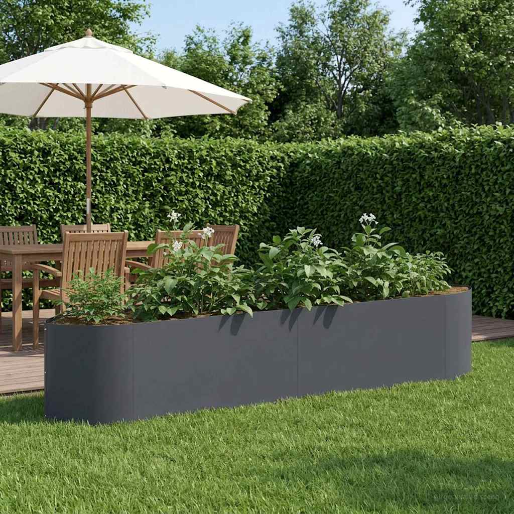 Verhoogd Tuinbed Antracietkleurig 220 x 40 x 40 cm Staal is nu te koop bij PeponiXL, paradijselijk wonen!