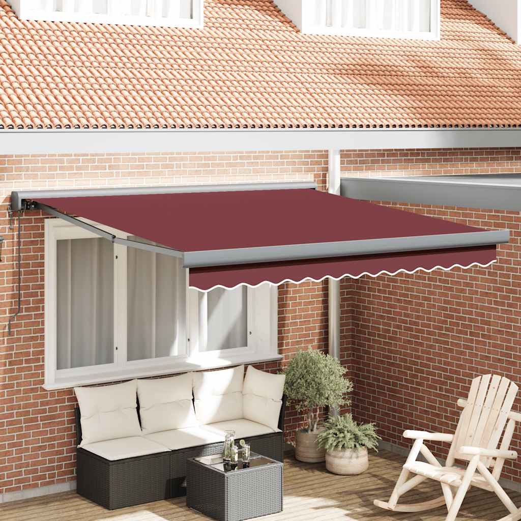 Luifel automatisch uittrekbaar 300x250 cm bordeauxrood is nu te koop bij PeponiXL, paradijselijk wonen!