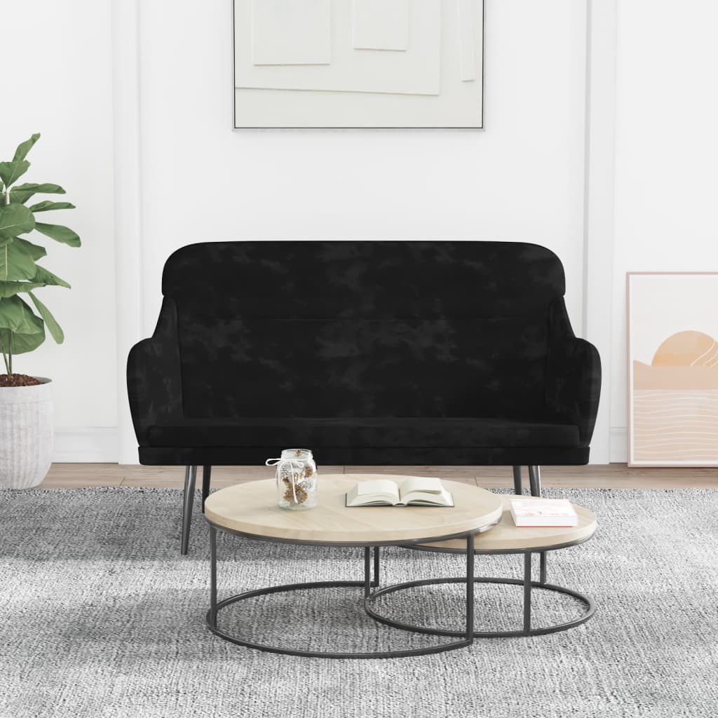 Bankje 110x76x80 cm fluweel zwart is nu te koop bij PeponiXL, paradijselijk wonen!