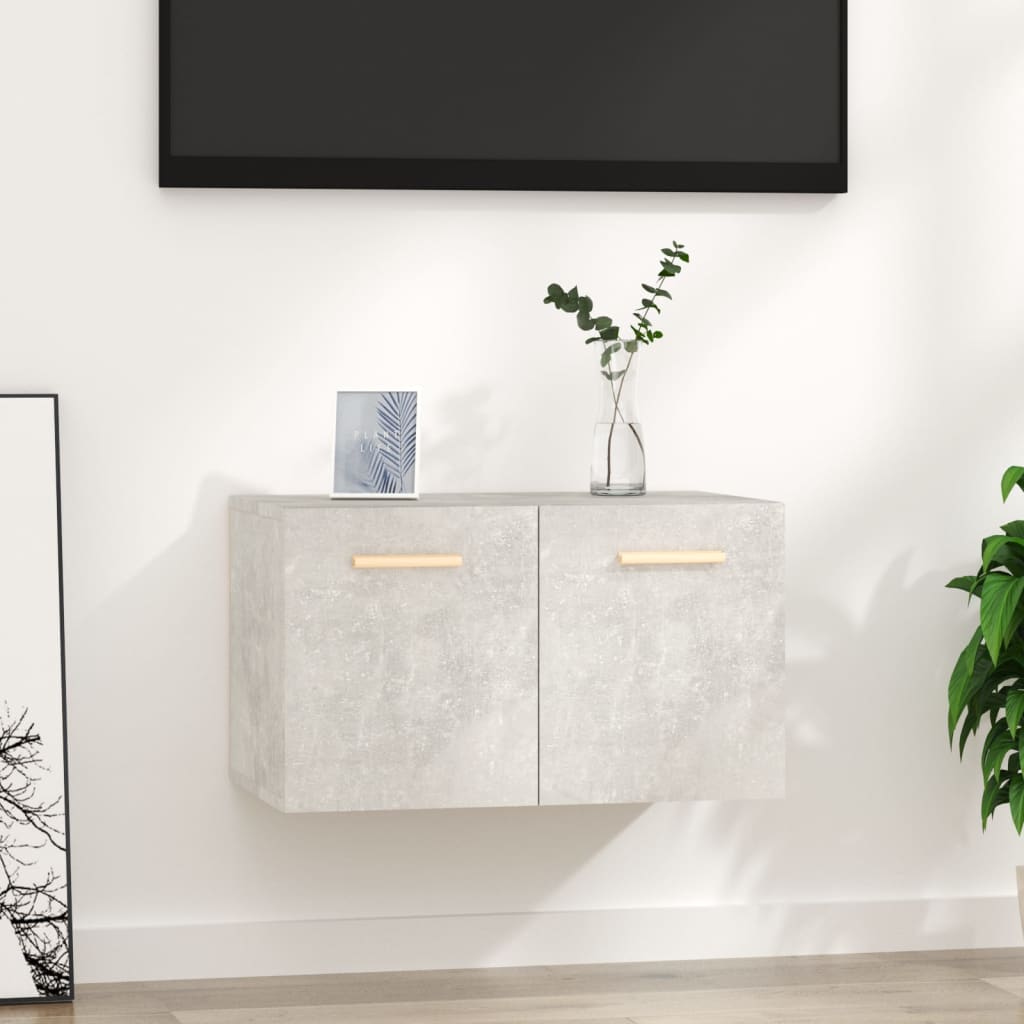 Wandkast 60x36,5x35 cm bewerkt hout betongrijs is nu te koop bij PeponiXL, paradijselijk wonen!
