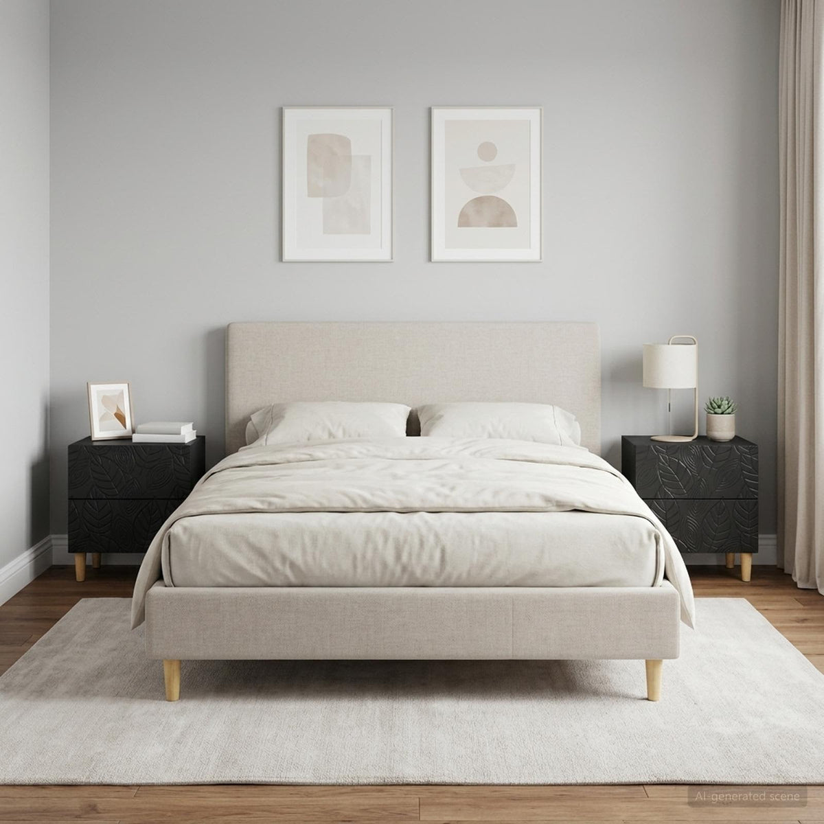 Nachtkastje 2 pcs Zwart 43 x 34,5 x 48 cm Bewerkt hout is nu te koop bij PeponiXL, paradijselijk wonen!