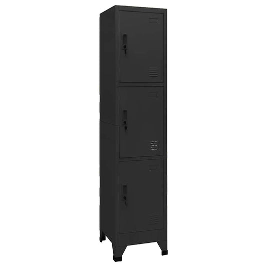 Lockerkast 38x45x180 cm staal zwart is nu te koop bij PeponiXL, paradijselijk wonen!