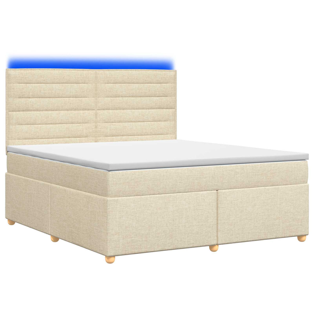 Boxspringbed met matras Crèmekleurig 140 x 190 cm Stof is nu te koop bij PeponiXL, paradijselijk wonen!