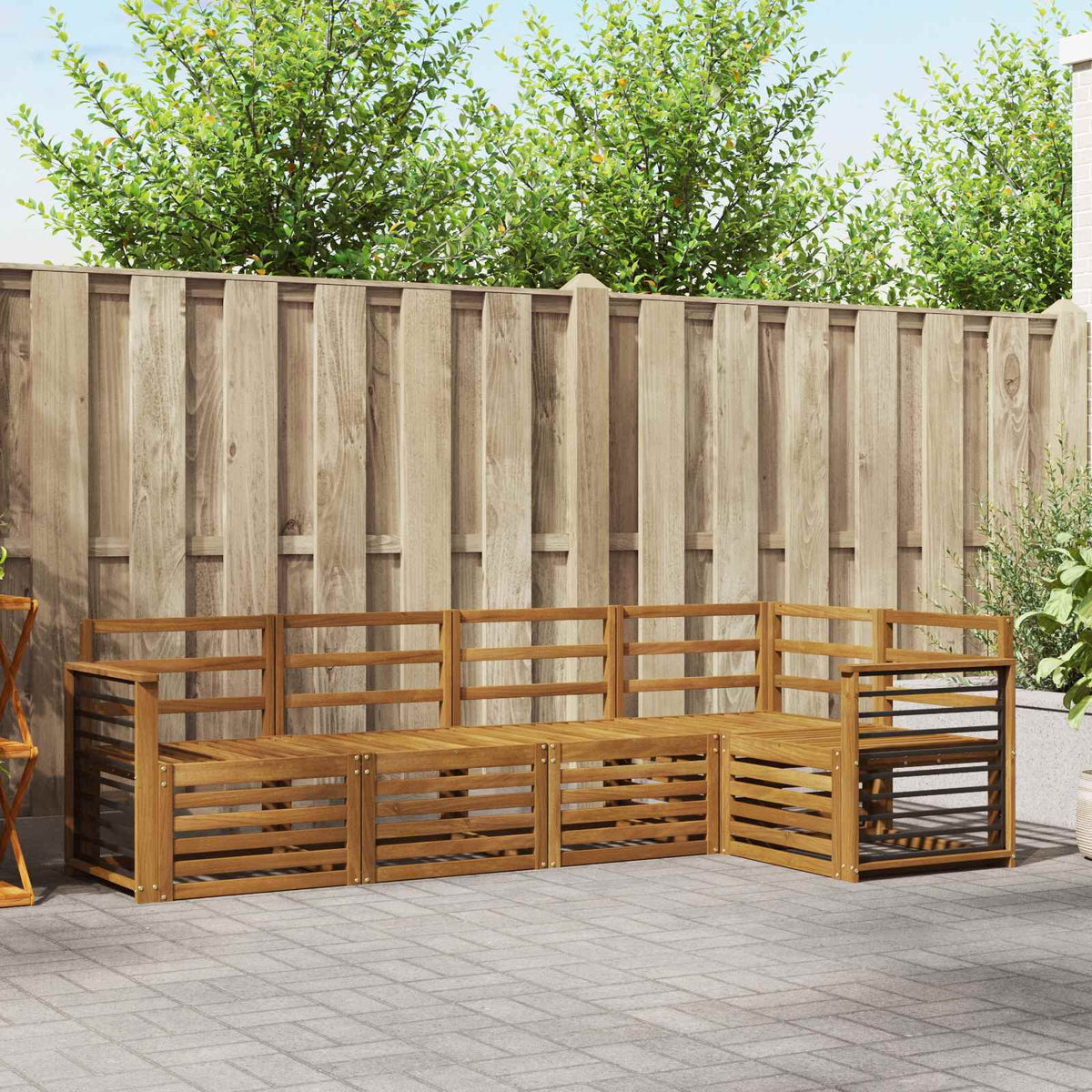 Sofa-Sets 5 pcs Naturel Massief Acaciahout is nu te koop bij PeponiXL, paradijselijk wonen!
