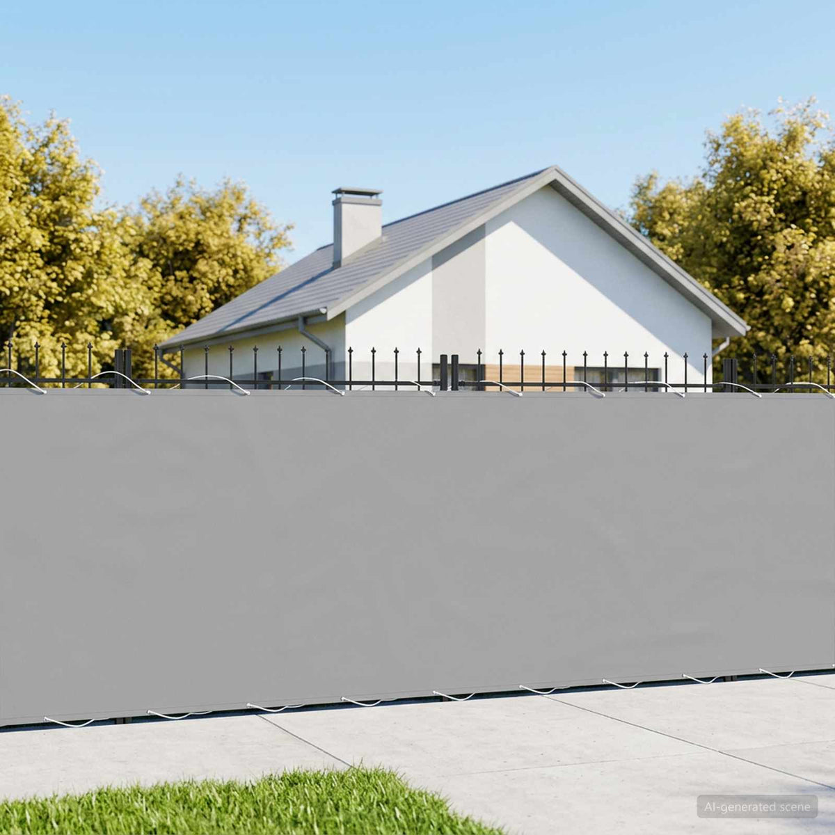 Balkon Privacy Scherm 1,5 x 25 m Stof met PU-coating Lichtgrijs is nu te koop bij PeponiXL, paradijselijk wonen!