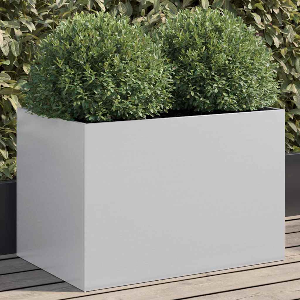 Plantenbak 62x40x39 cm gegalvaniseerd staal zilverkleurig is nu te koop bij PeponiXL, paradijselijk wonen!