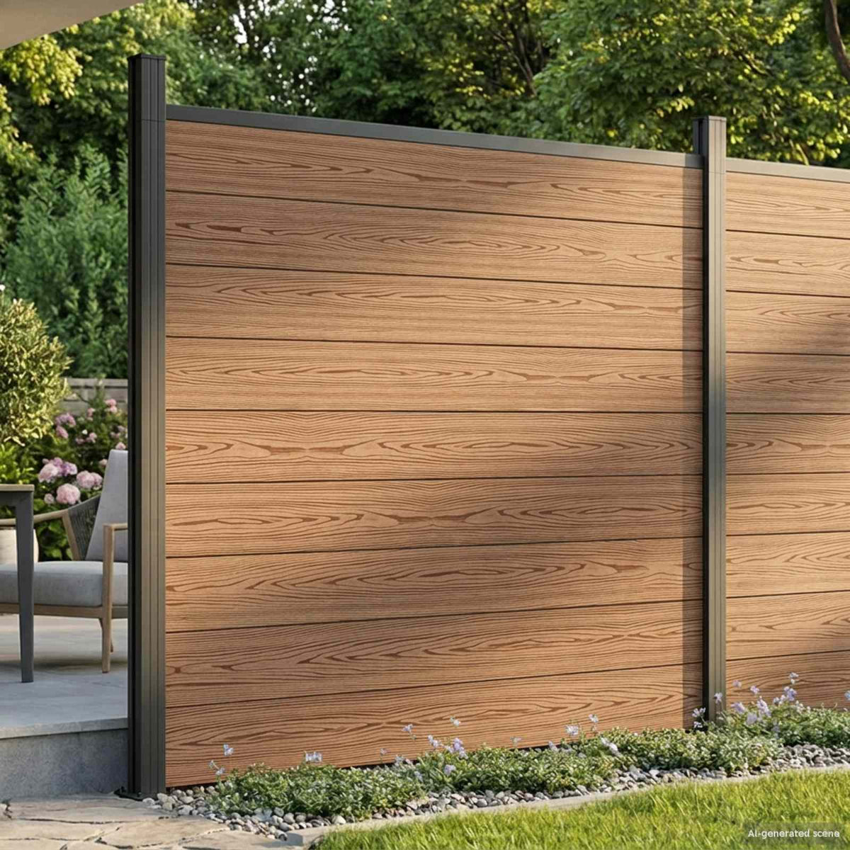 Hek set 6 st 1045 x 186 cm WPC en Aluminium Bruin is nu te koop bij PeponiXL, paradijselijk wonen!