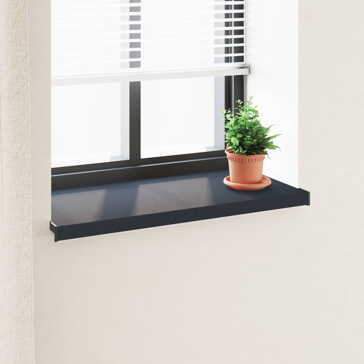 Raamsokkel Antraciet met houten nerf 80 x 40 x 4,5 cm PVC is nu te koop bij PeponiXL, paradijselijk wonen!