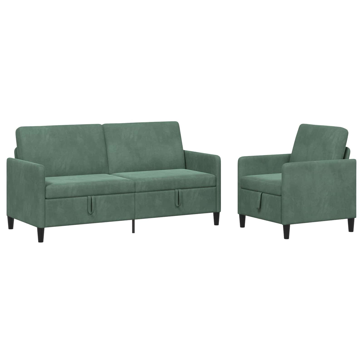 Bankenset met opbergruimte 2 st Zeegroen Polyester is nu te koop bij PeponiXL, paradijselijk wonen!