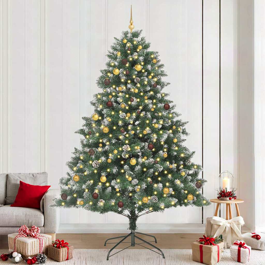 Kunstkerstboom met 300 LED Groen 240 cm PVC en Plastic en Staal is nu te koop bij PeponiXL, paradijselijk wonen!