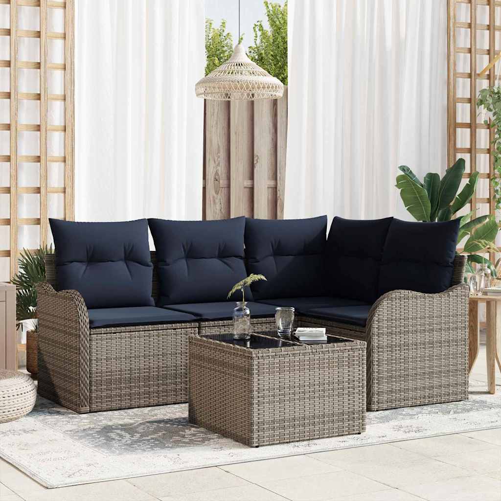 Tuin Sofa Set Grijs poly rattan is nu te koop bij PeponiXL, paradijselijk wonen!