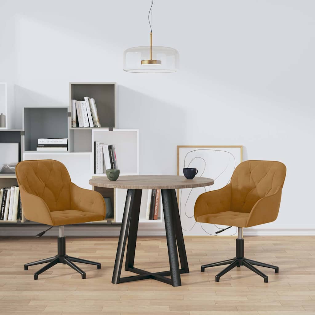 Eetkamerstoelen draaibaar 2 st fluweel bruin is nu te koop bij PeponiXL, paradijselijk wonen!