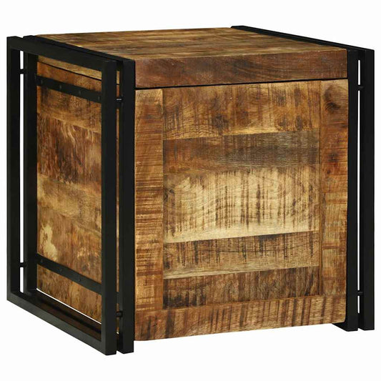 Opbergbox Bruin en zwart 50 x 50 x 50 cm Ruw Mango Hout is nu te koop bij PeponiXL, paradijselijk wonen!