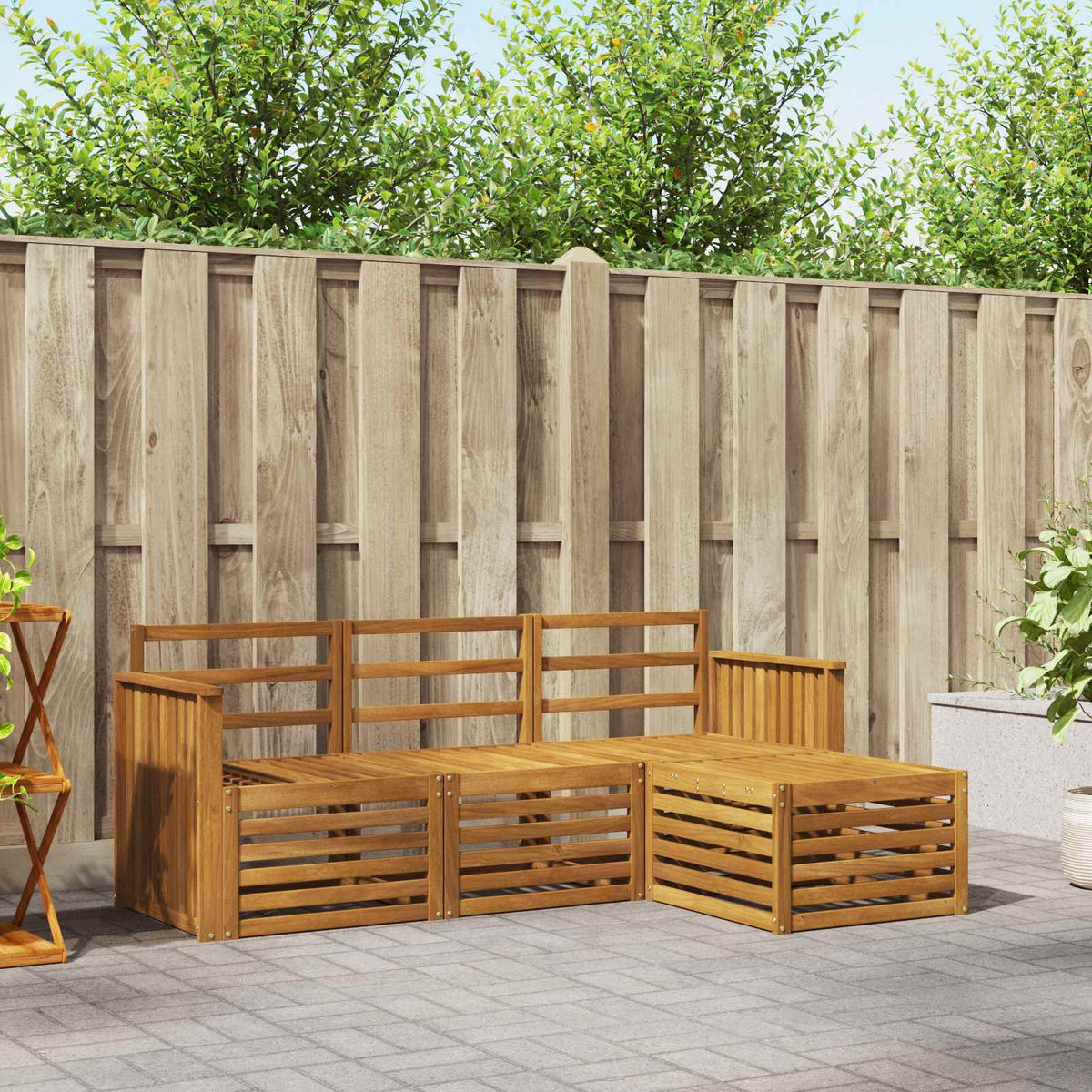 Buiten bankenset 4 pcs Naturel is nu te koop bij PeponiXL, paradijselijk wonen!