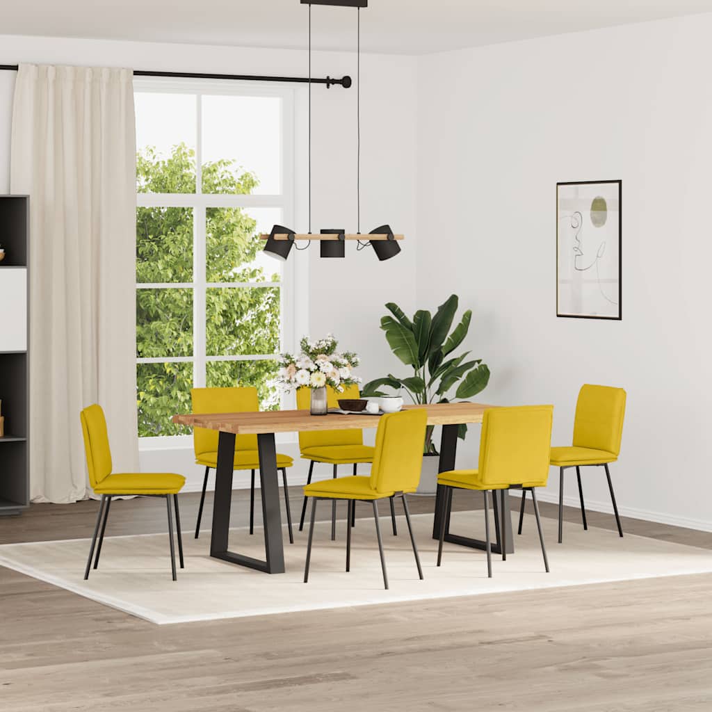 Eetkamerstoelen 6 st fluweel geel is nu te koop bij PeponiXL, paradijselijk wonen!