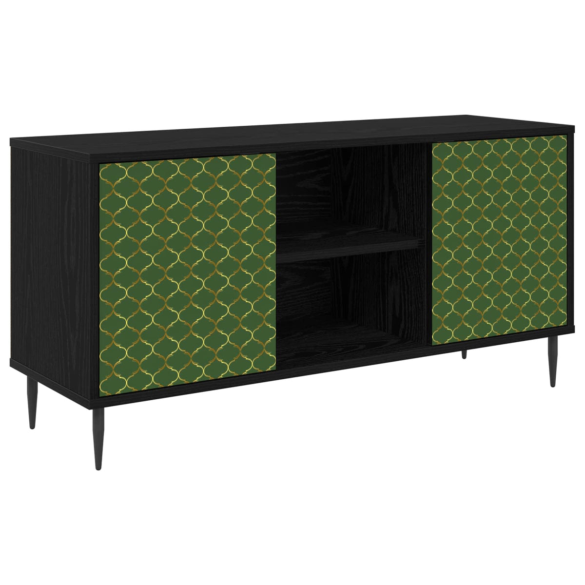 Tv-meubel GELEEN 102 x 33 x 51 cm Zwart eiken Bewerkt hout is nu te koop bij PeponiXL, paradijselijk wonen!