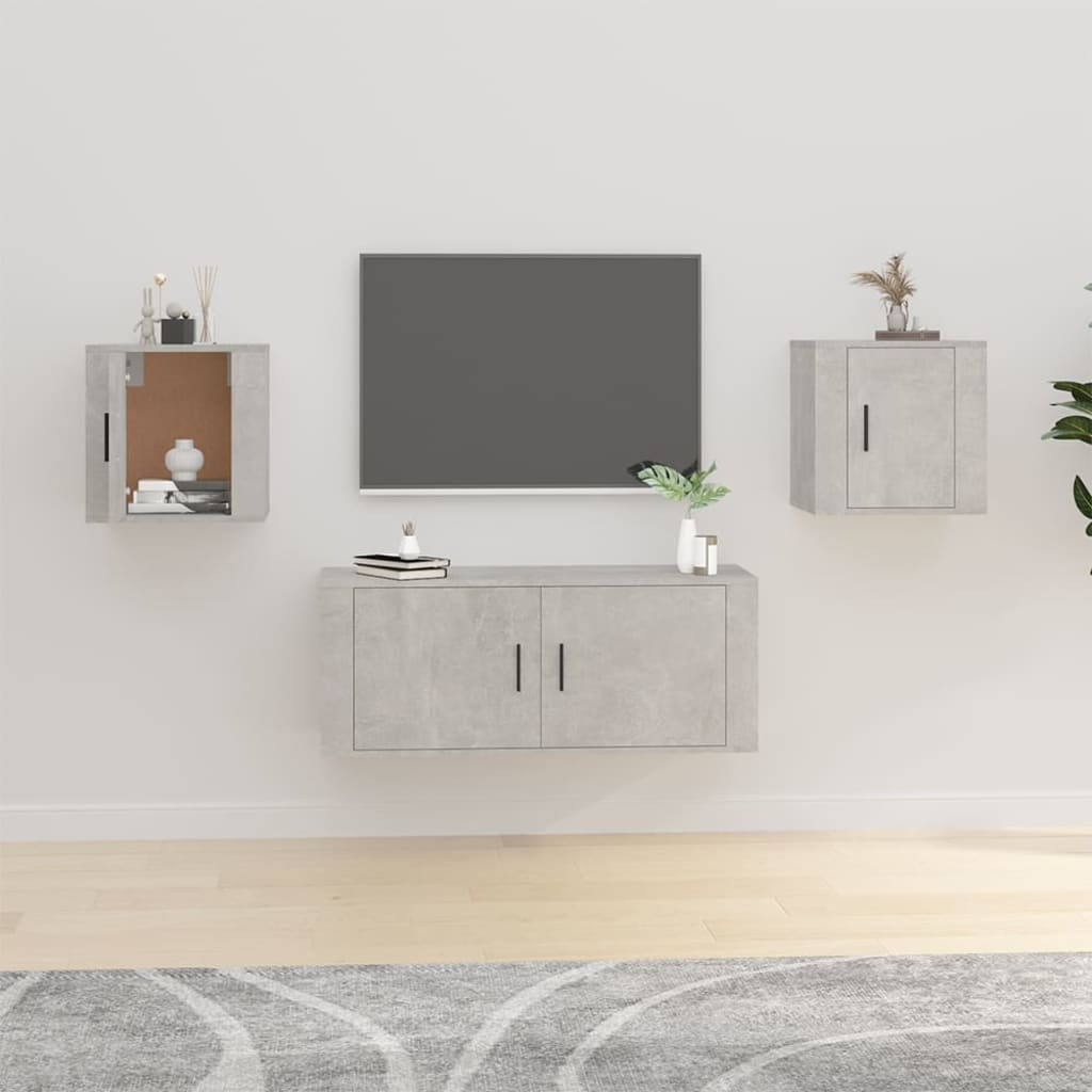 Tv-wandmeubels 2 st 40x34,5x40 cm betongrijs is nu te koop bij PeponiXL, paradijselijk wonen!
