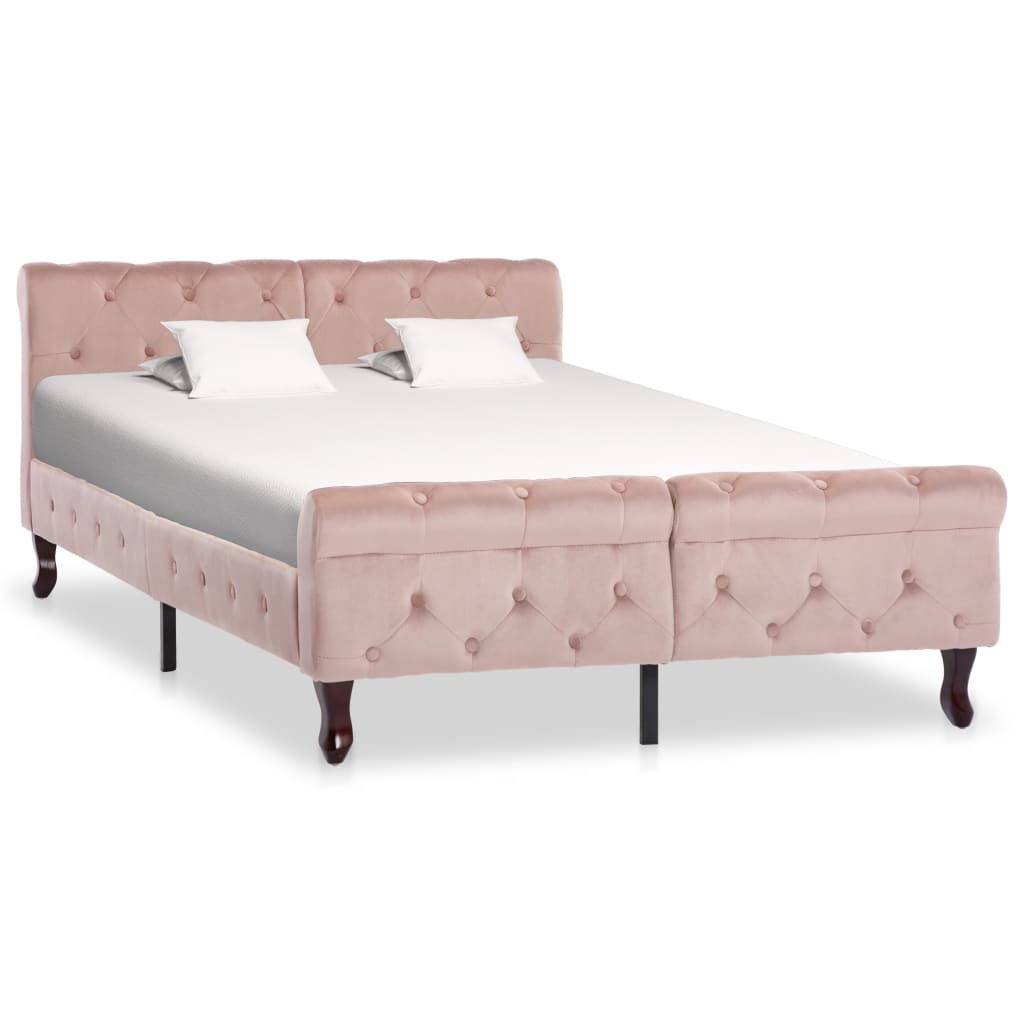 Bedframe fluweel roze 120x200 cm is nu te koop bij PeponiXL, paradijselijk wonen!