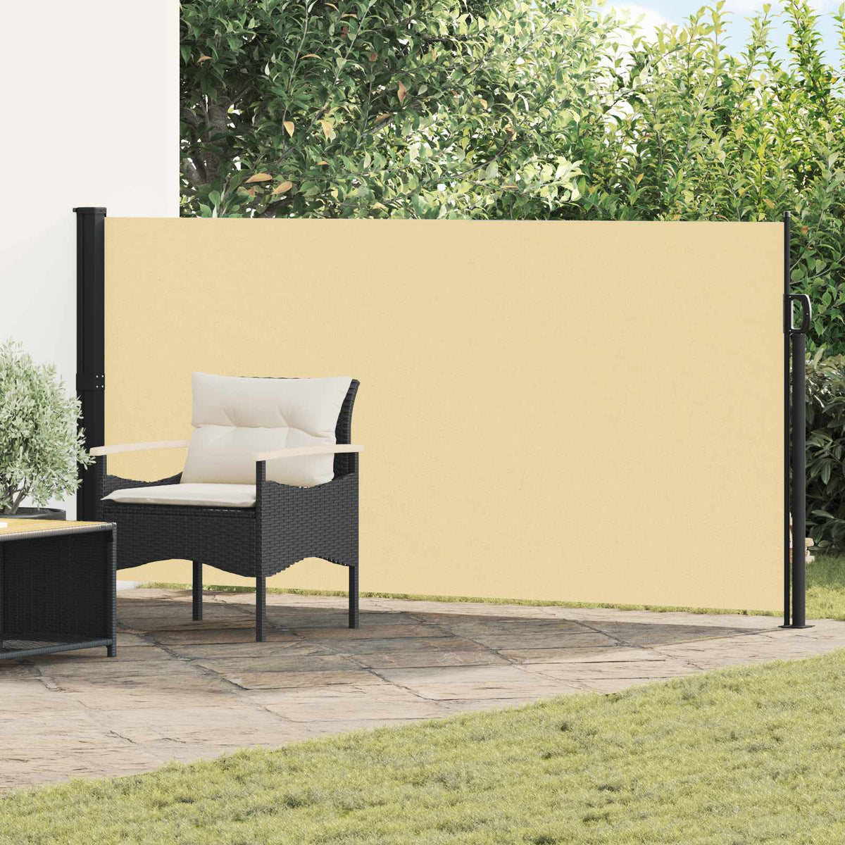 Uittrekbaar Zijscherm Zand 500 x 120 cm Polyester is nu te koop bij PeponiXL, paradijselijk wonen!