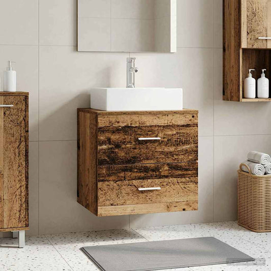 Wandgemonteerde wastafelmeubel Oud hout 49,5 x 41 x 62,5 cm is nu te koop bij PeponiXL, paradijselijk wonen!