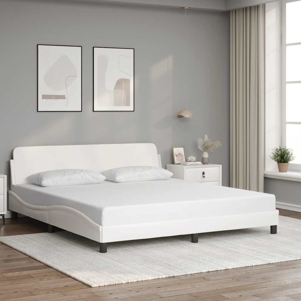 Bedframe "Dover" kunstleer wit 183x213 cm is nu te koop bij PeponiXL, paradijselijk wonen!